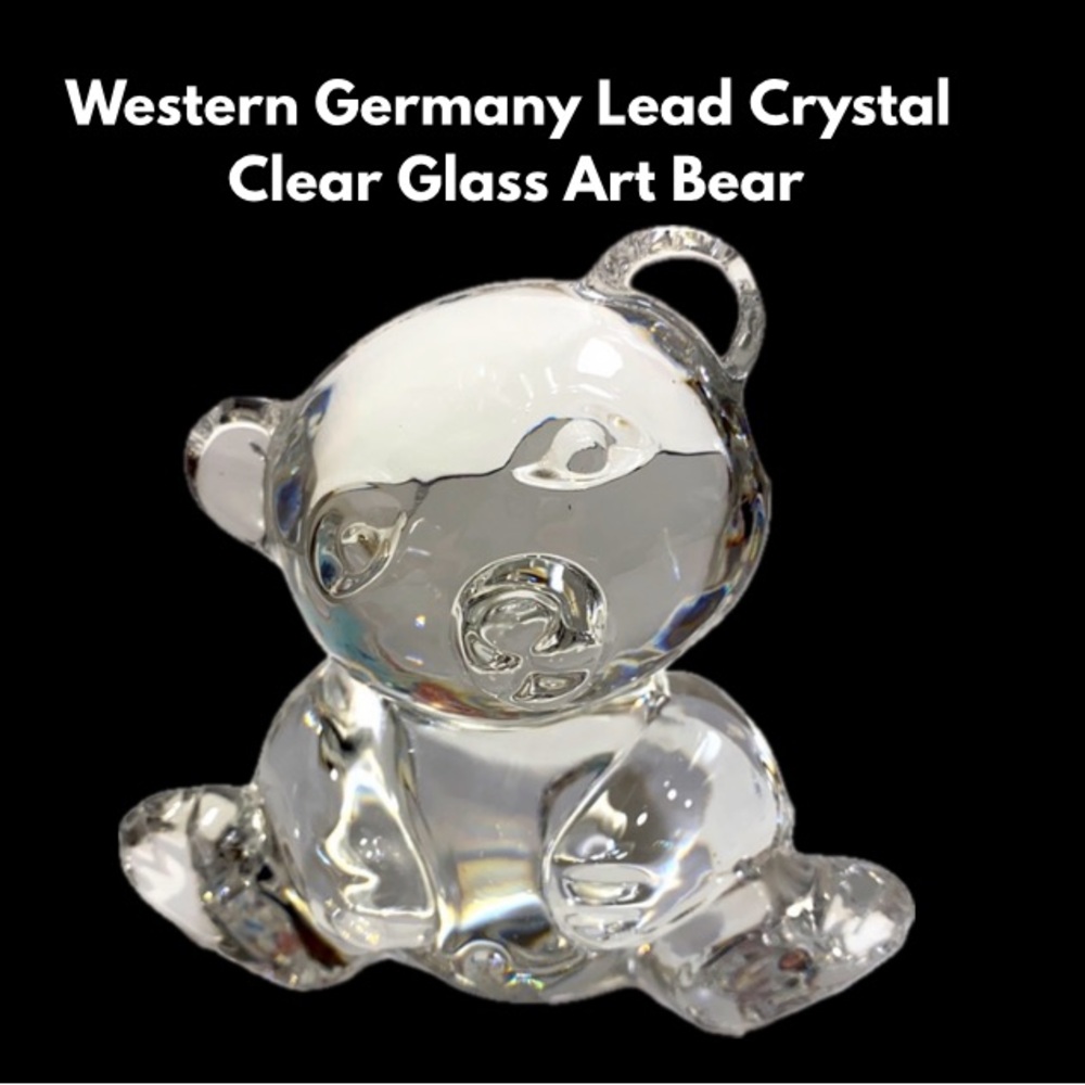 Western Germany Lead Crystal Clear Glass Art Bear